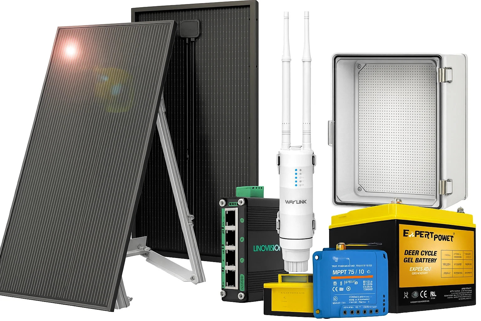 Solar Panel & Battery Pack Pro Kit for Wireless Camera System (no pole & camera)
