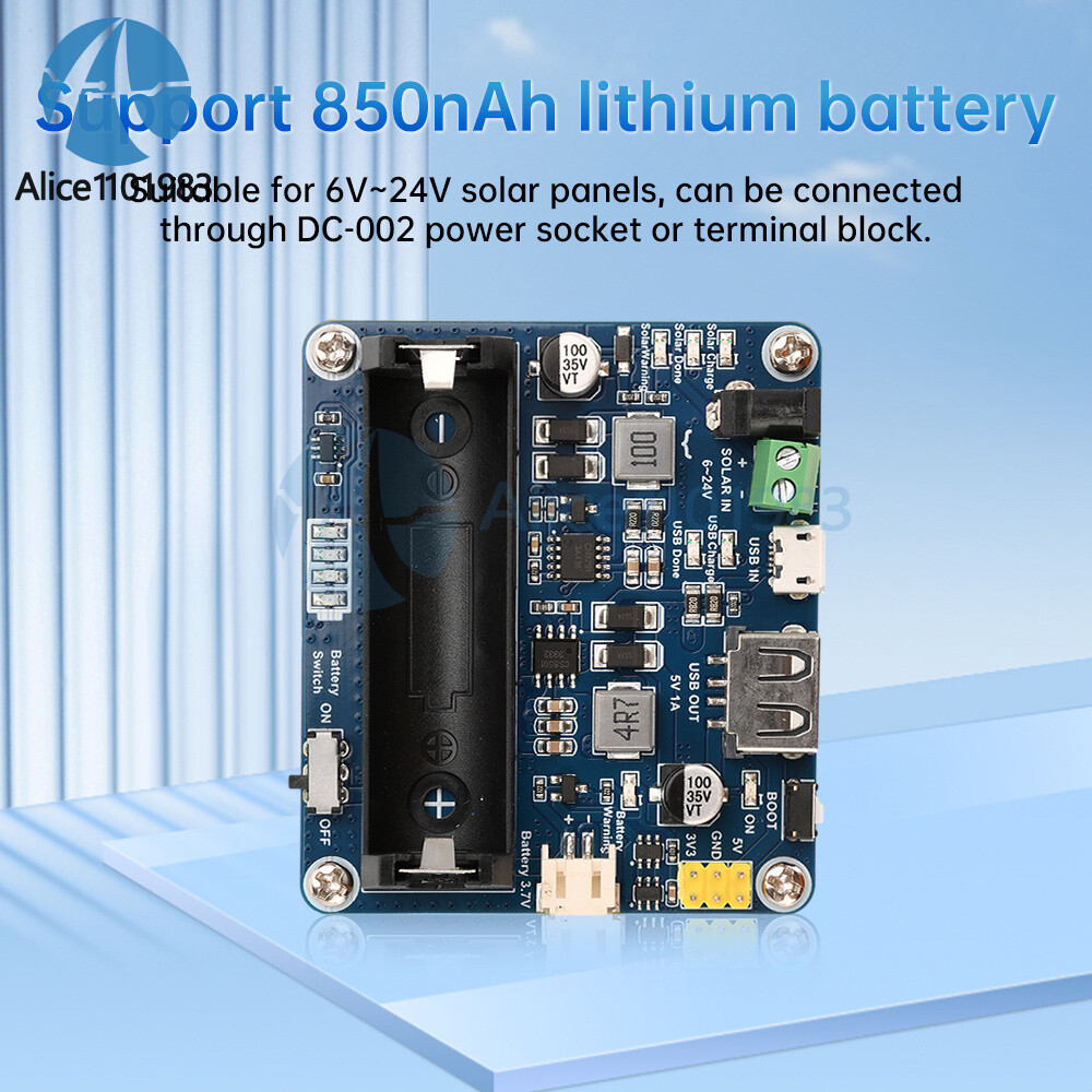 Power Manager Module for 6V~24V Solar Panel Support MPPT USB Battery Charging