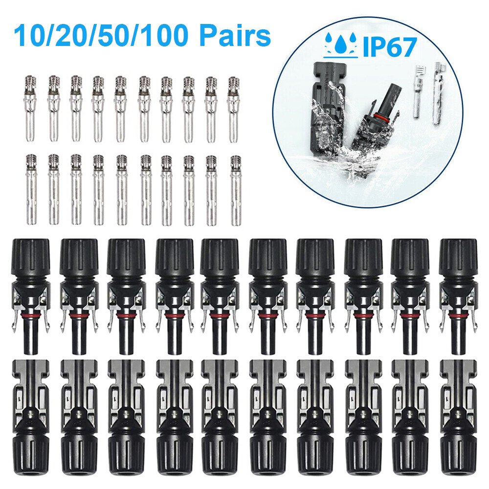 Waterproof Male Female M/F Wire Cable Connector Set Solar Panel 10/20/50/100Pair