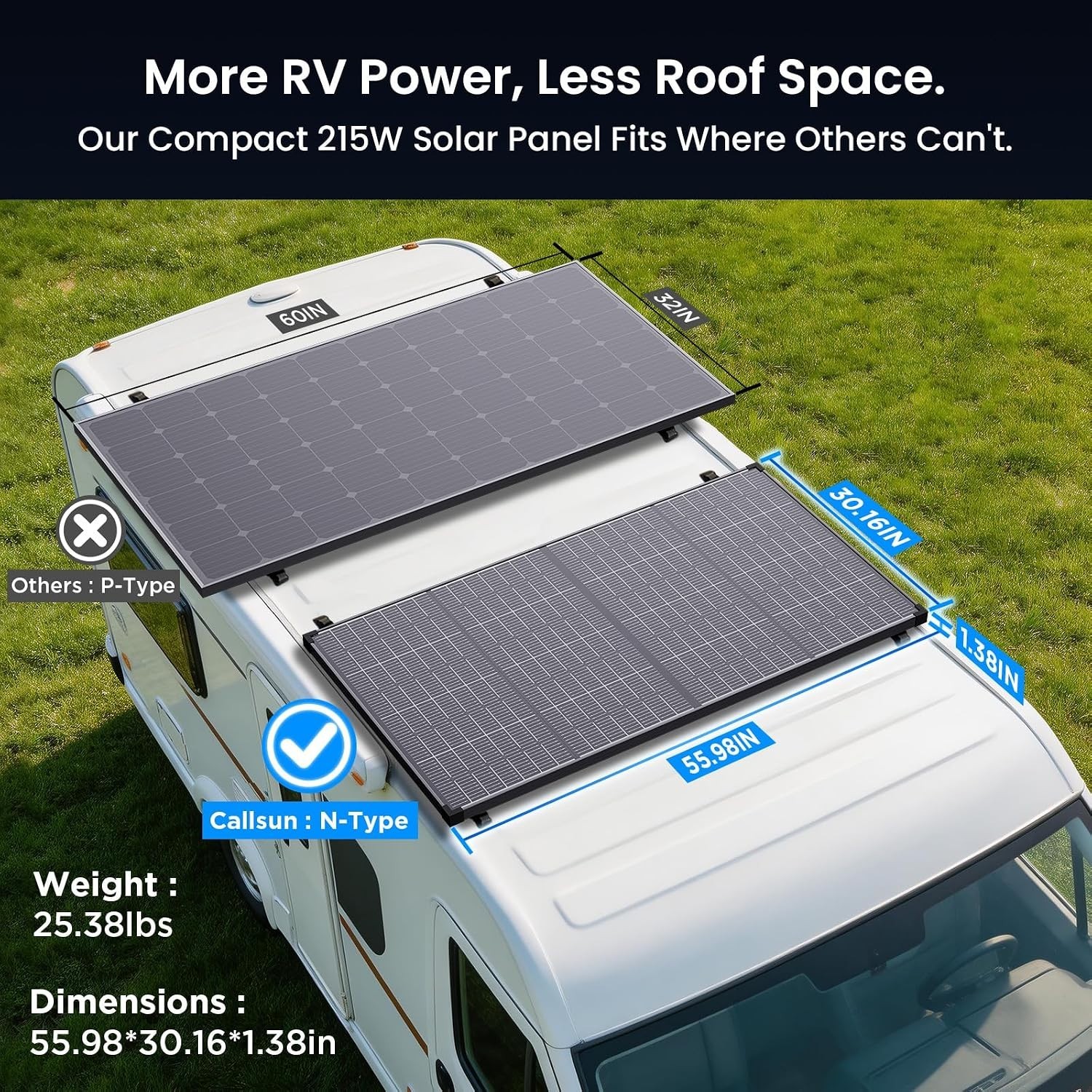 Durable 215W Bifacial Solar Panel with 25- for Off-Grid Power