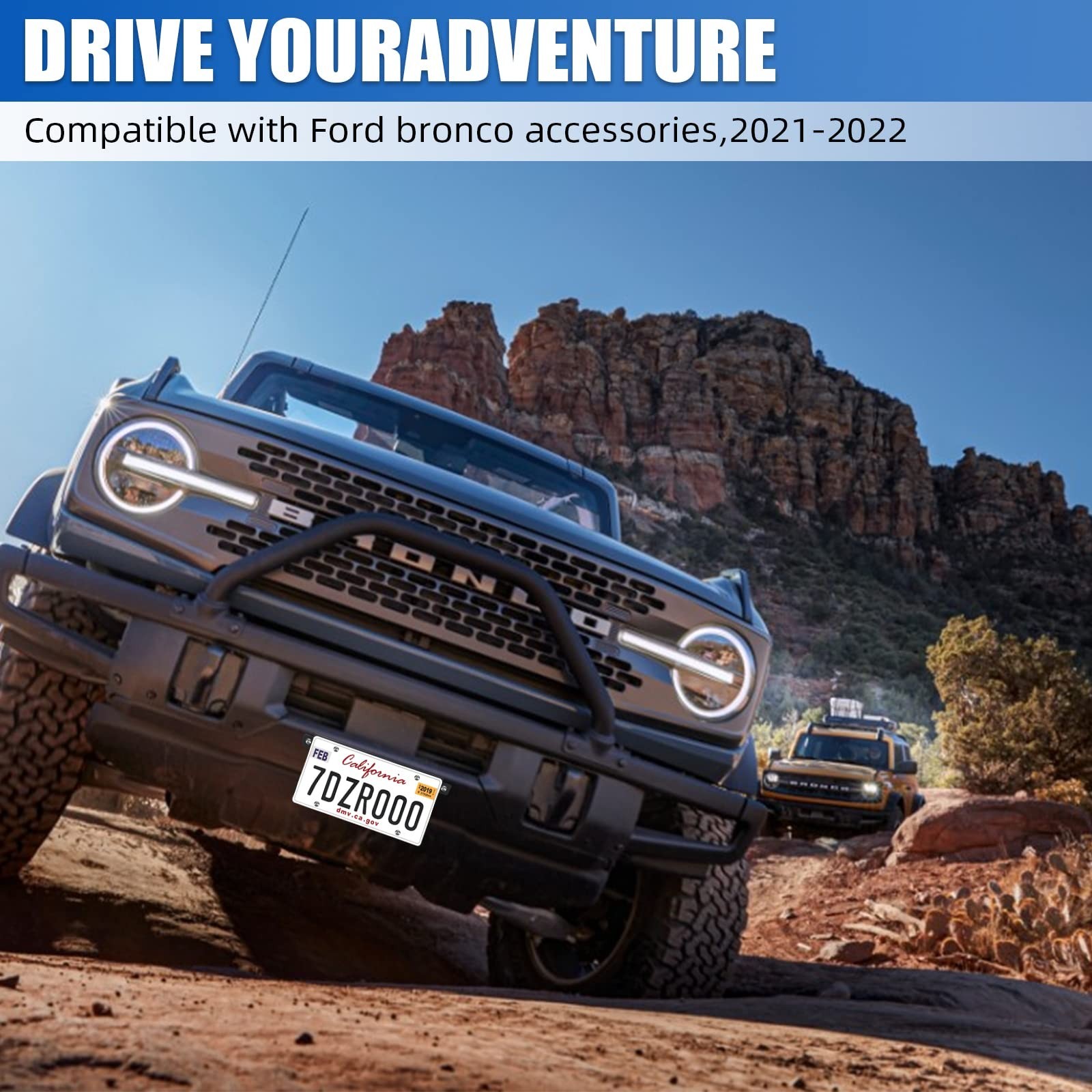 Front License Plate Frame for Ford Bronco, Aluminum Alloy License Plate Mount…