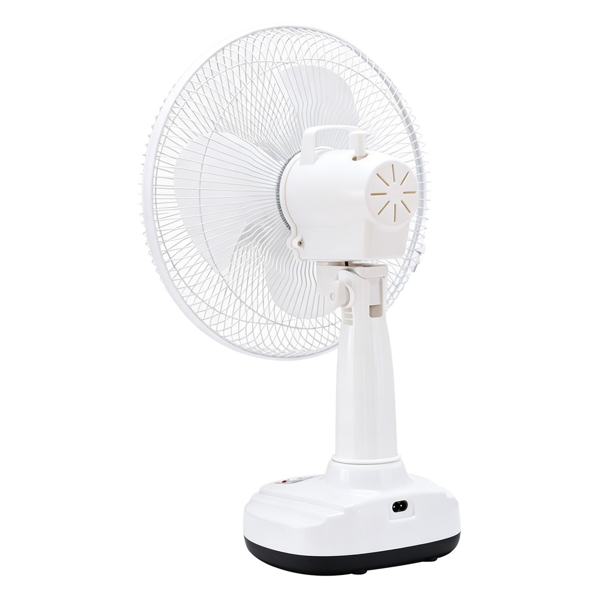 12″ Desktop Solar Fan Portable Rechargeable Camping Fan w/ Emergency Light Kit