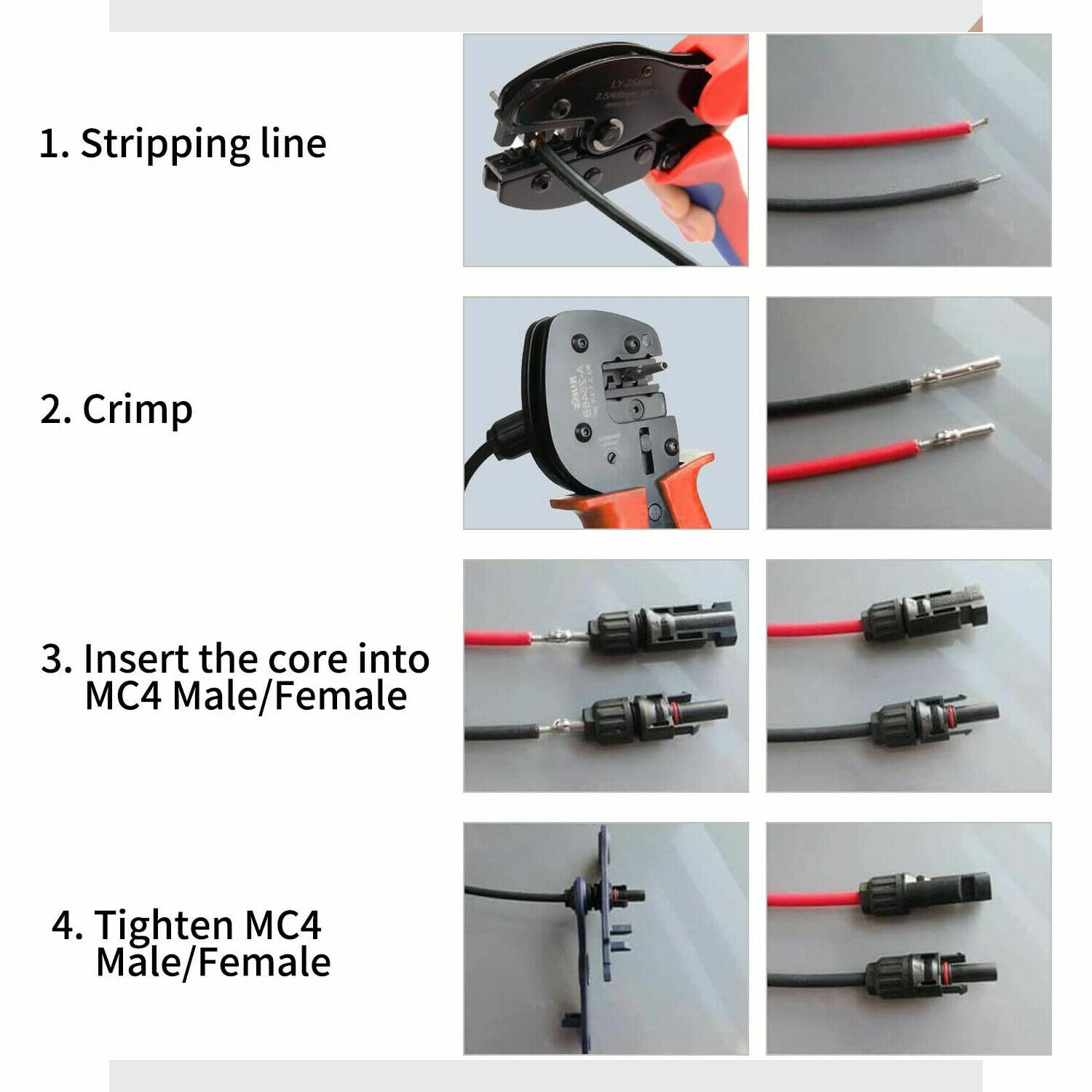 Waterproof Male Female M/F Wire Cable Connector Set for DIY Solar Panel 10 pairs