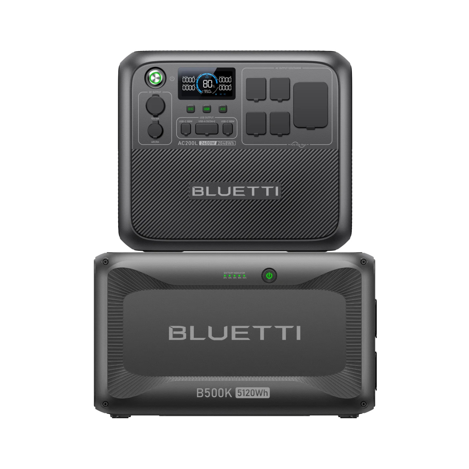 BLUETTI AC200L Solar Ready Power Station 2400W + B500K Expansion Battery 5120Wh