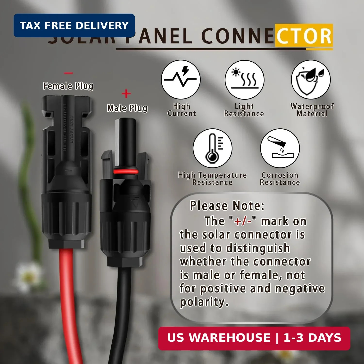 Solar Panel Cable for Ecoflow Anker SOLIX 10AWG, Compatible with MC-4 to XT60 Pl