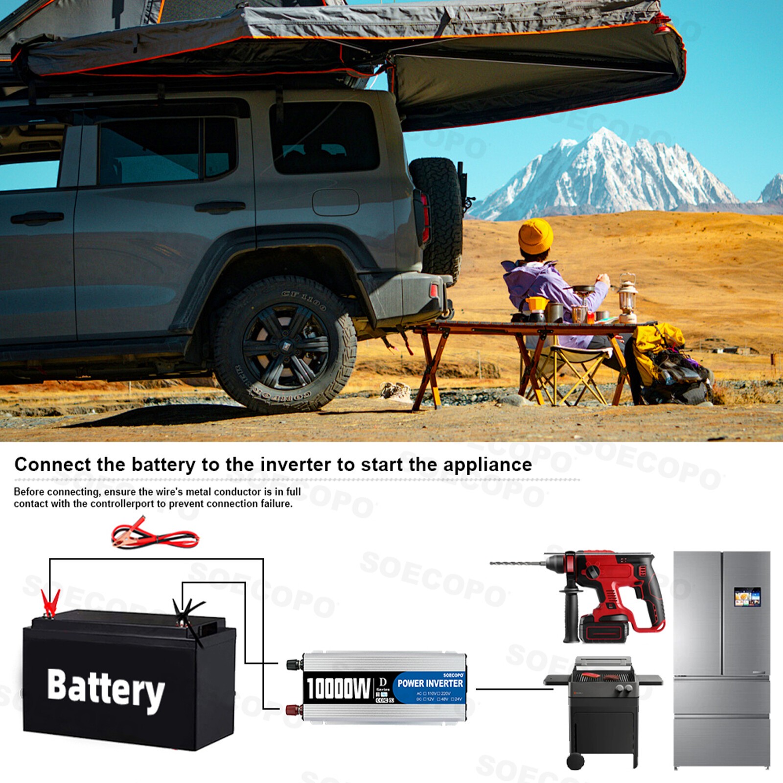 10000W Power Inverter Solar Generator W/200W Solar Panel Home Complete Kits US