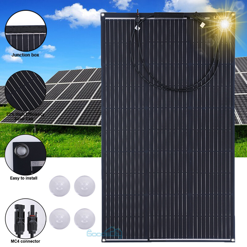 100W 200W 400W Watt 12V Solar Panel Mono HighEfficiency PV for Sunshed