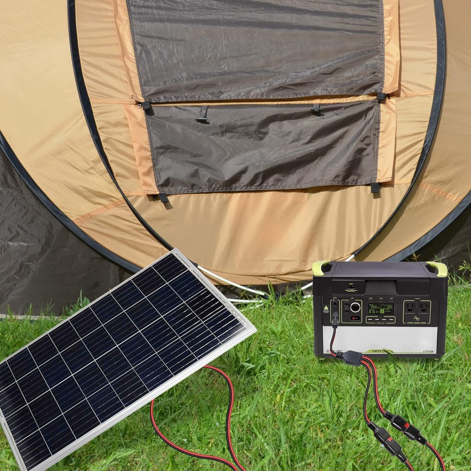 Solar Panel 1 to 2 Splitter Cable for Portable RV Generator Power Station 14AWG
