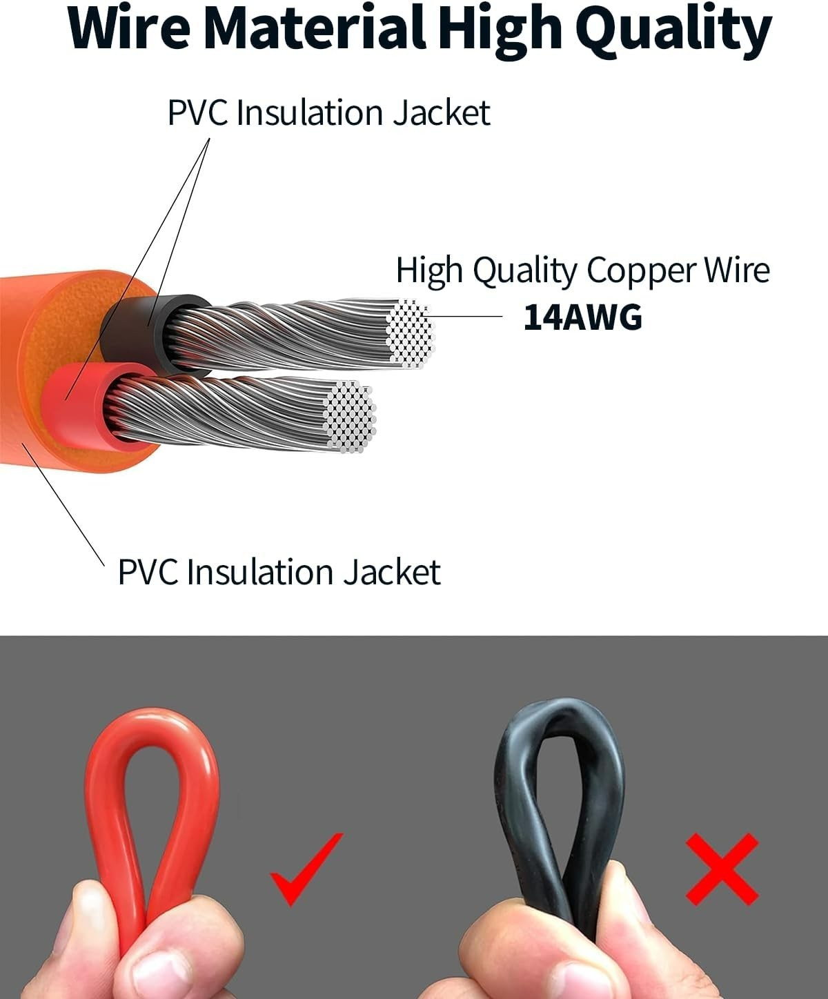 14AWG 8mm Solar Extension Cable 10FT with DC8020 Adapter for Power Stations