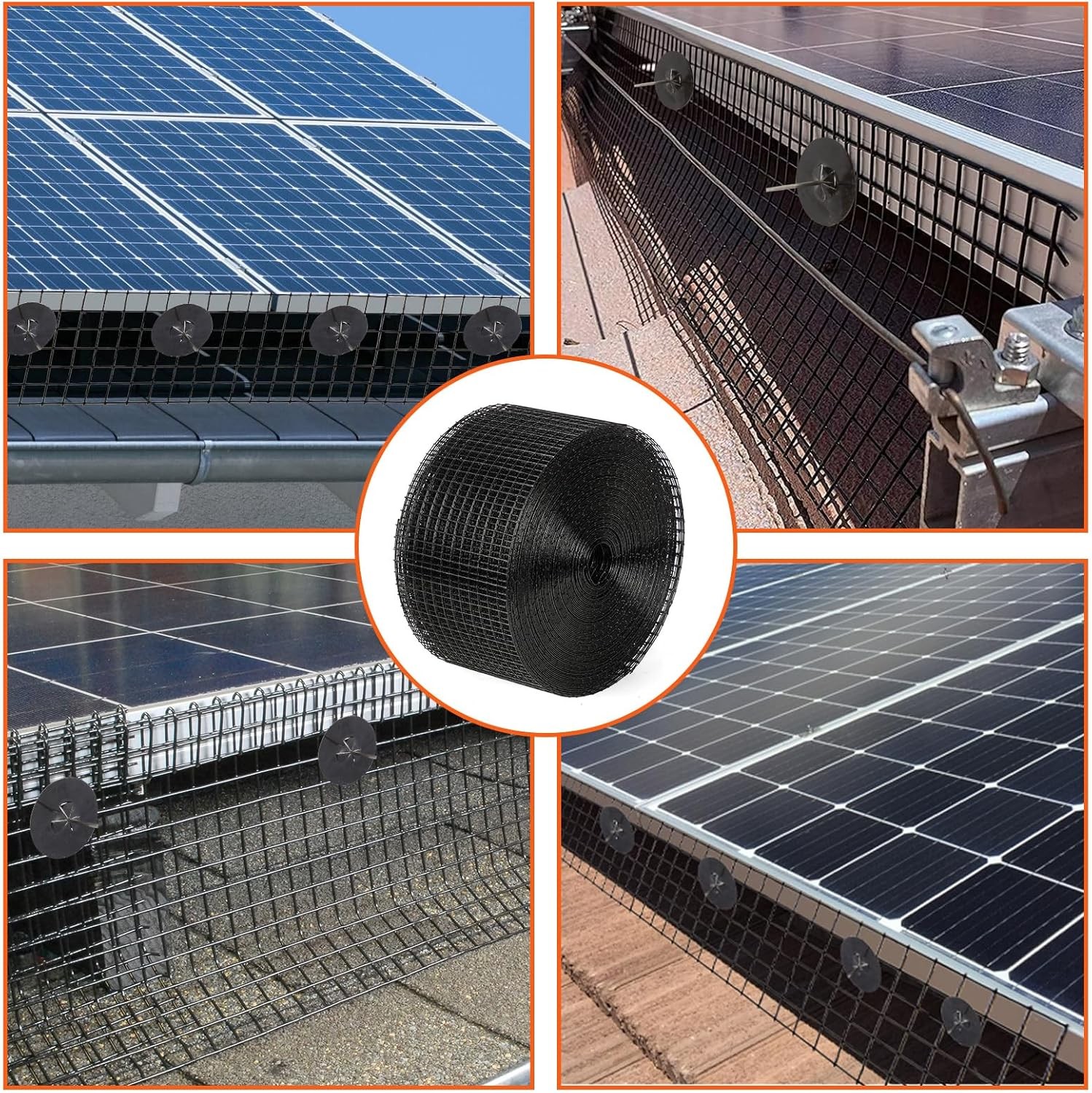 6in x 50/100/120ft Solar Panel Bird&Critter Guard Kit Wire Mesh for Bird Control