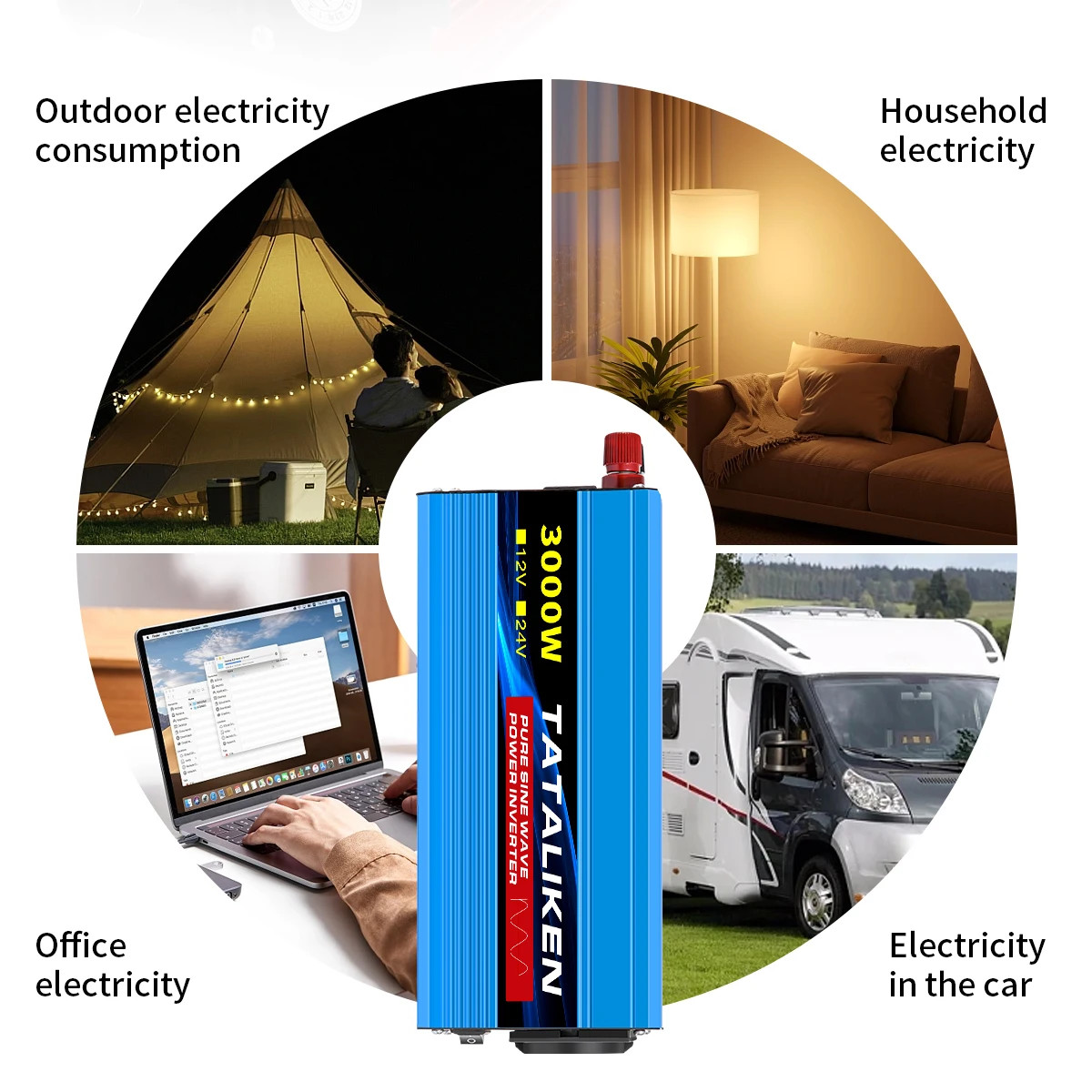 Pure Sine Wave Inverter 1000W-4000W DC 12V and 24V to AC 220V 50hz Power Inverte