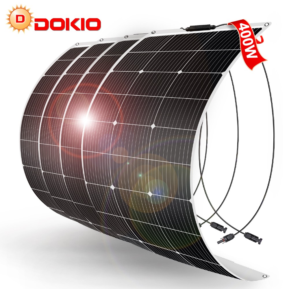 Dokio 100W 200W 400W Flexible Solar Panel Mono Solar Kit Waterproof for RV,Boat