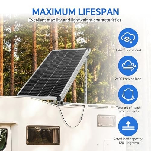 2 Solar Panel Mounting Brackets Kit Adjustable Tilt for Roof RV Boat Ground