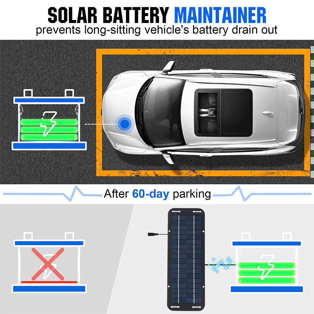 60W Solar Panel 12 Volt Trickle Battery Charger For Caravan Car Van Boat Kit