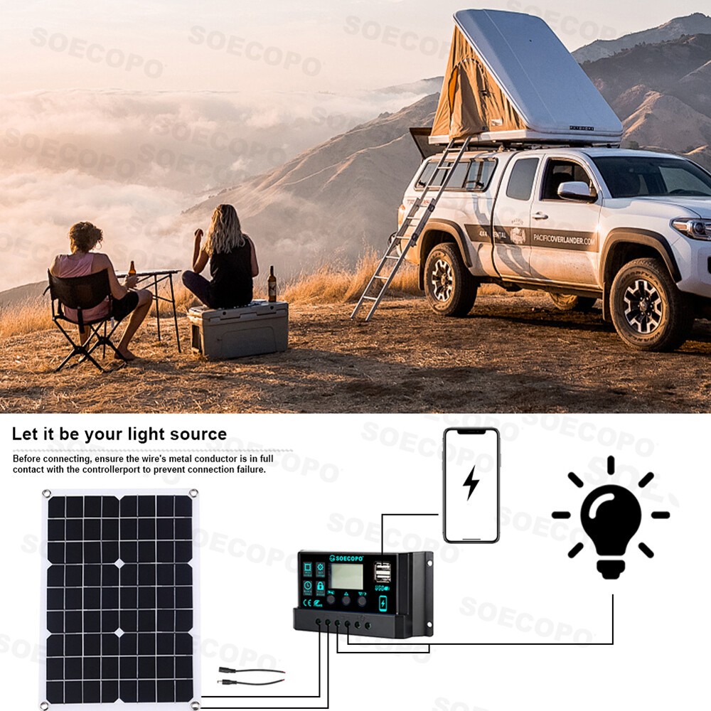 6000W Solar Panel Set Solar Power Inverter Generator Home 100A 110V Grid Syste6C