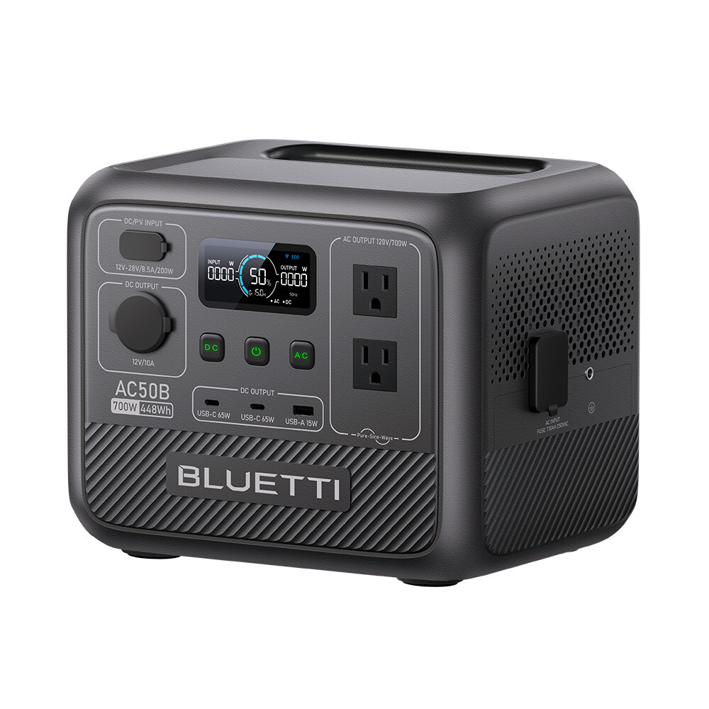 BLUETTI AC50B 700W 448Wh Portable Power Station LiFePO4 for Road Trip/Fishing