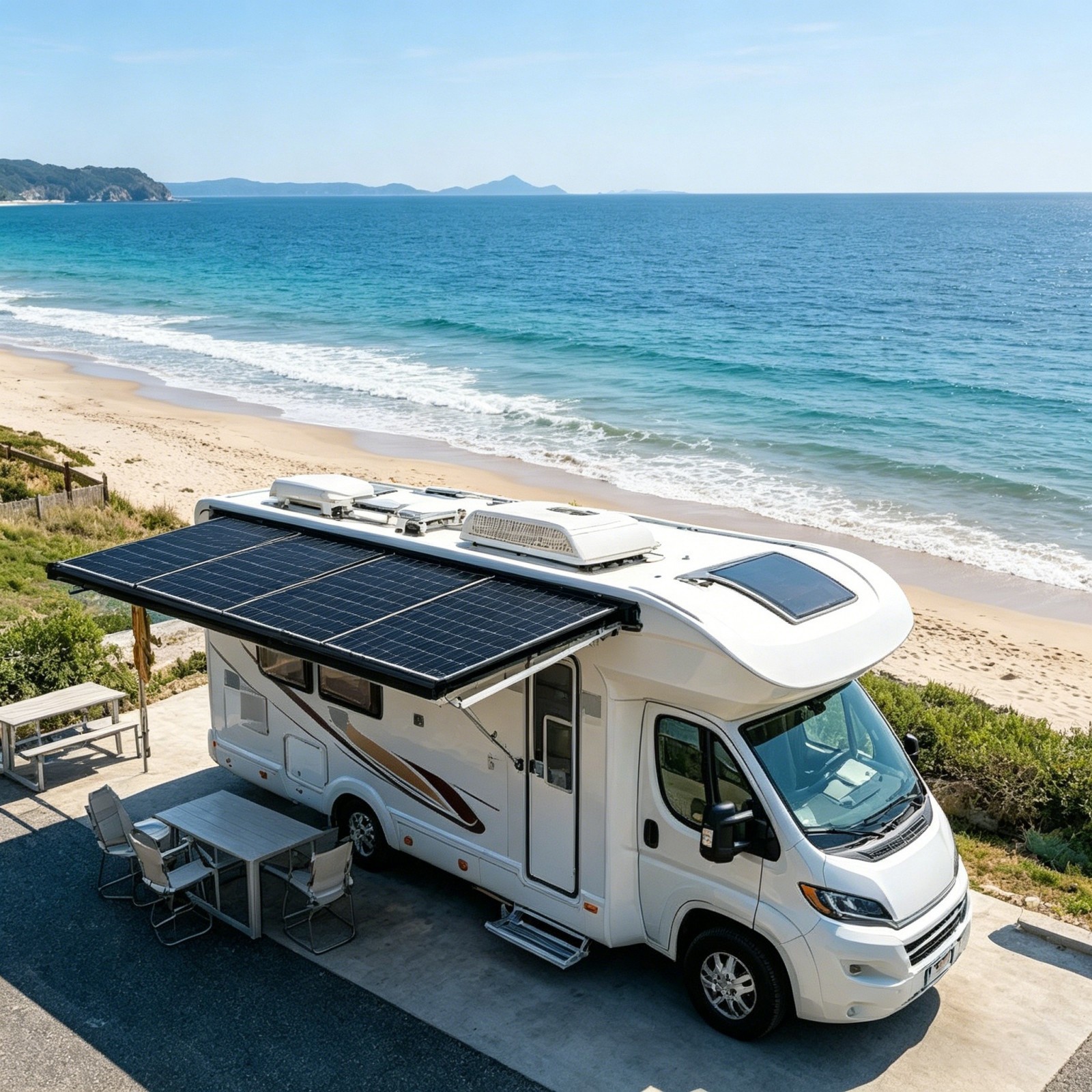 AeternaSol 200W 18V 18BB Solar Panel N-Type Mono Roof RV Boat Off-Grid Battery