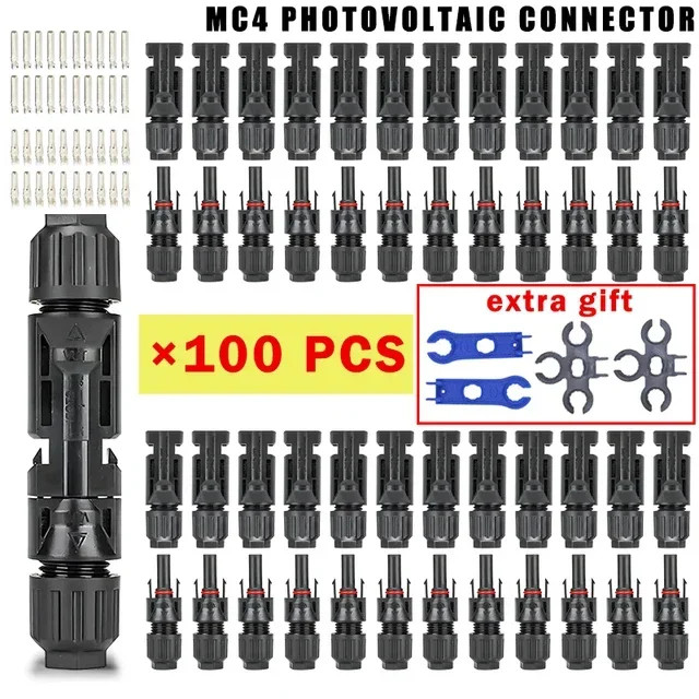 Photovoltaic Solar Connector Kit 1000V 30A for PV/MC Cable 10-400 Pcs