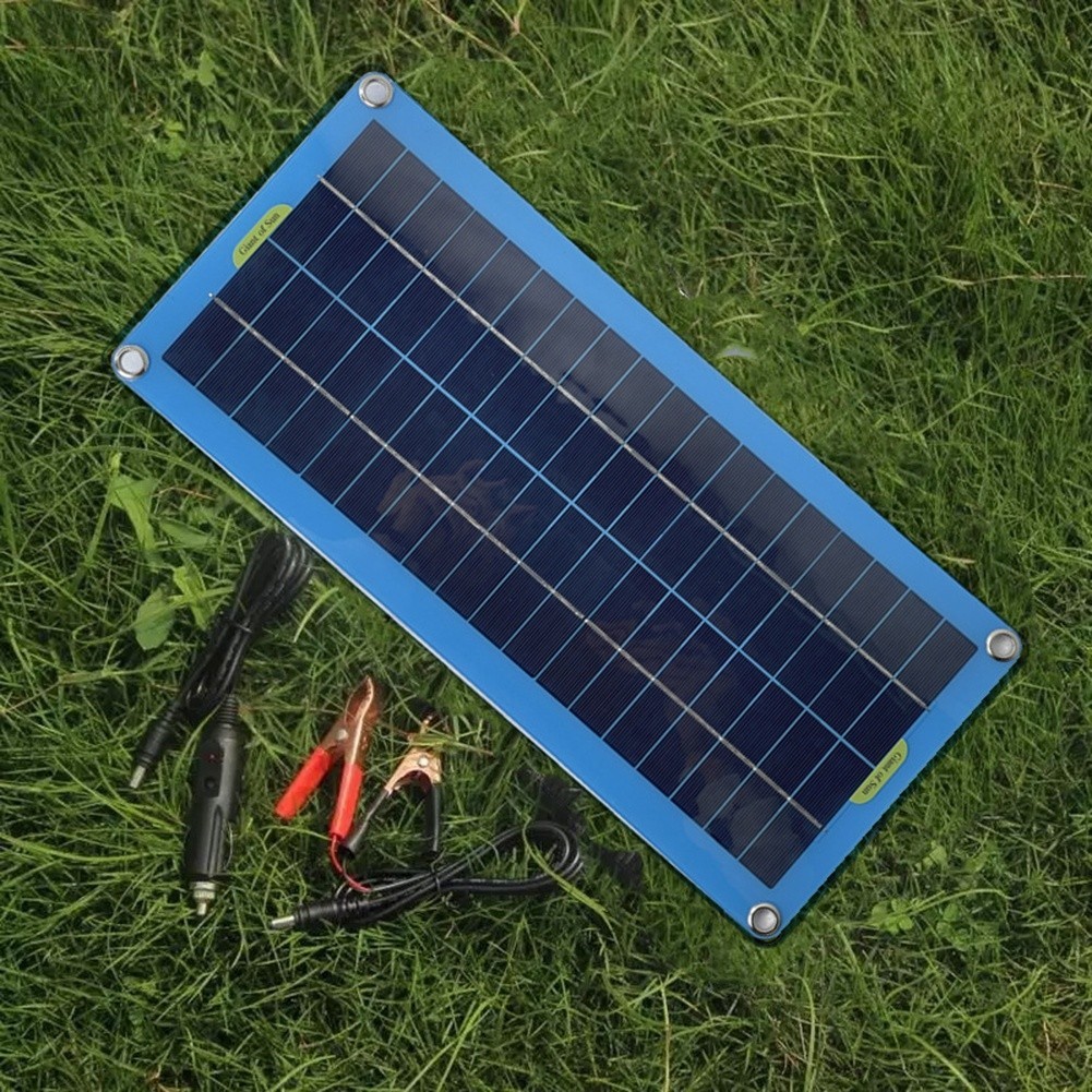 12V 30W Solar Panel For Camping PET Laminated Sheet Reverse Current Protection