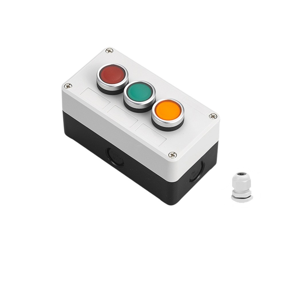 Industrial Push Button Switch 22mm ABS Enclosure IP65 Sealed 1NC+1NO Contacts