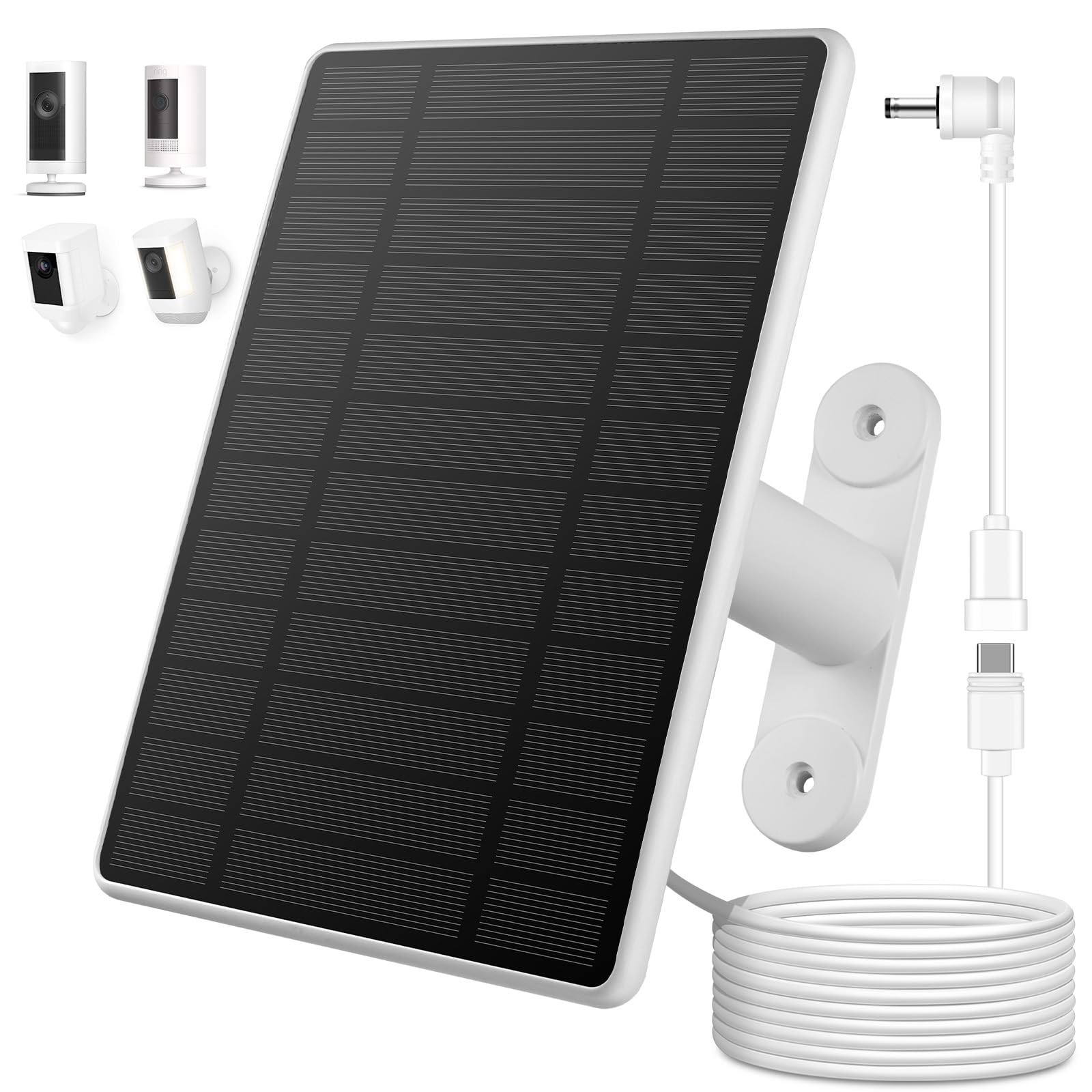 Solar Panel for Ring Camera, 6W Solar Charger for Ring Stick Up Cam Plus/Pro …