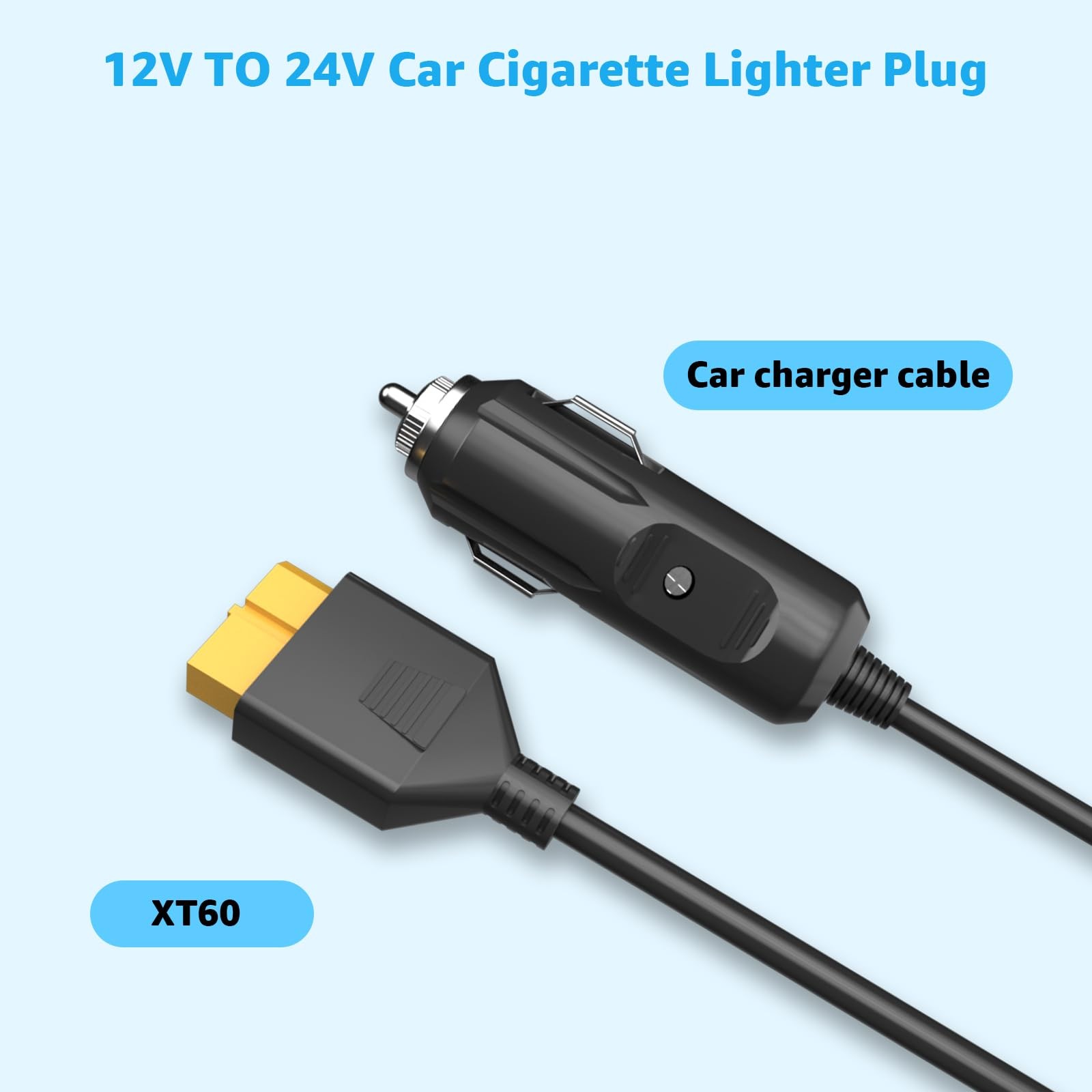 Xt60 Connector Portable Power Station Dc Adapter 6.6ft Extension Cabel 12v/24v C