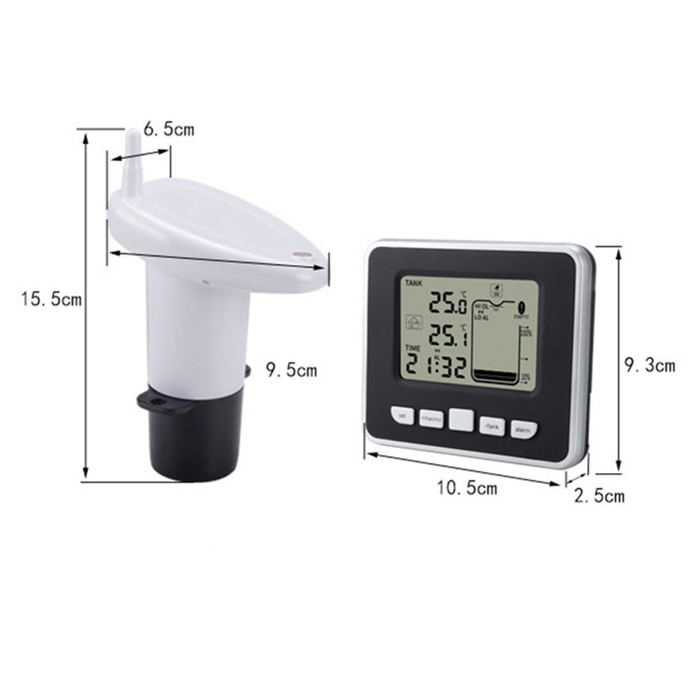 Efficient water tank level gauge with accurate indoor temperature monitoring