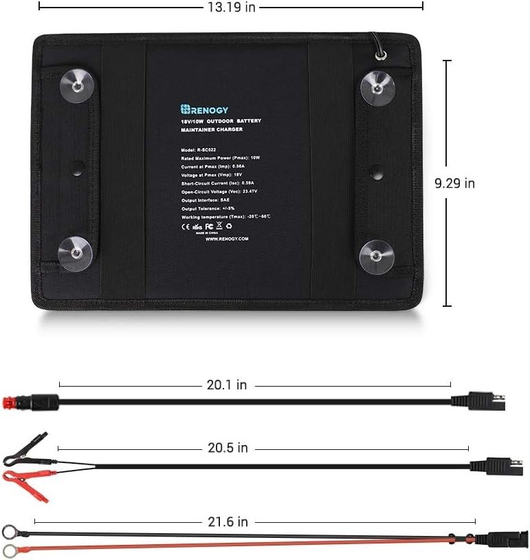 10W Solar Trickle Charger & Battery Maintainer – Portable & Weather Resistant