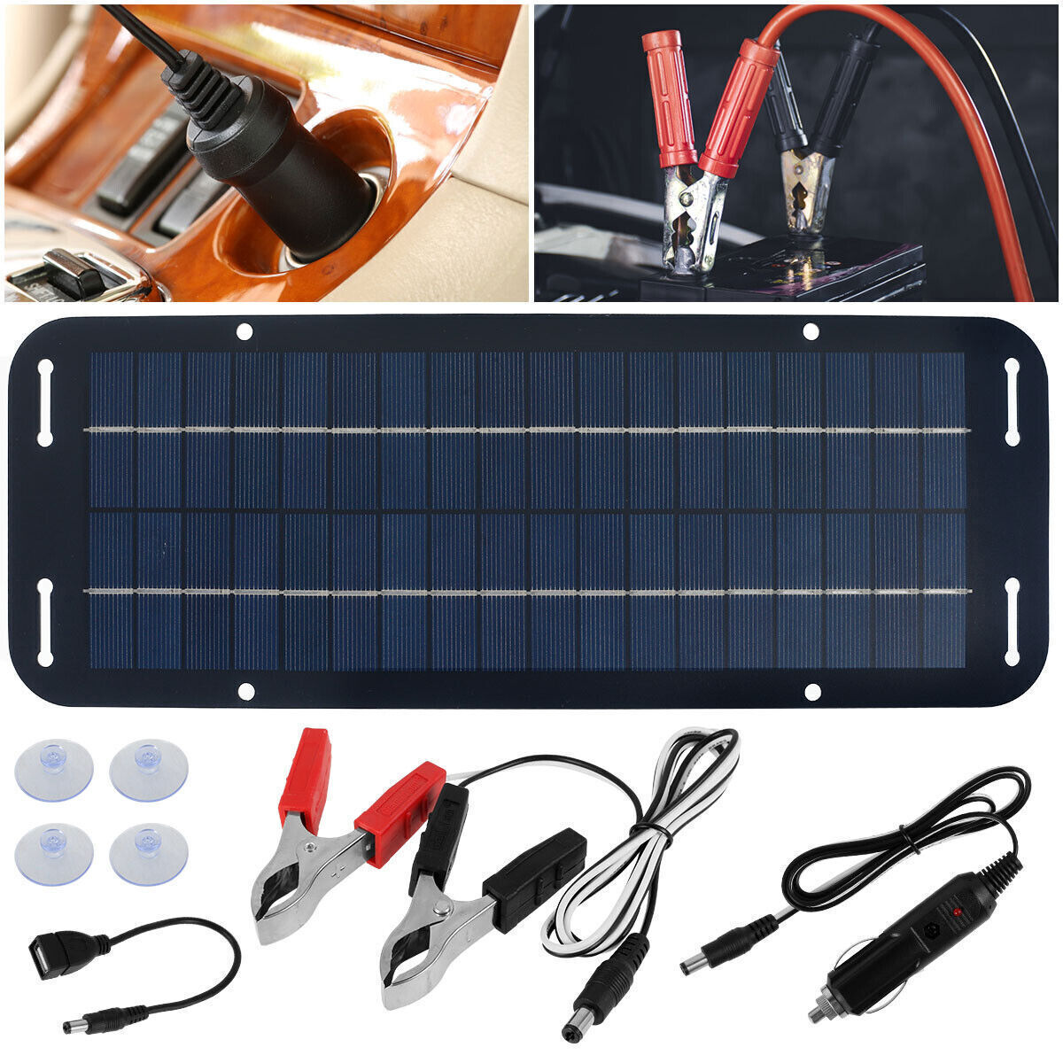 30 Watts Solar Panel Kit 12V Trickle Battery Charger Maintainer Home Camper RV