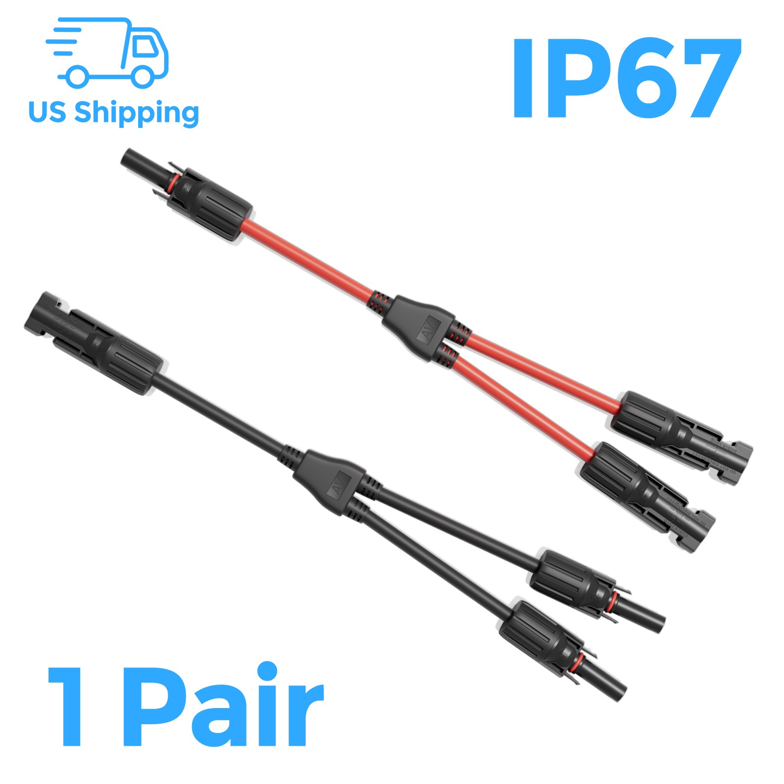 M/F Solar Panel Y Branch PV Connector Adapter Cable Connectors Extension