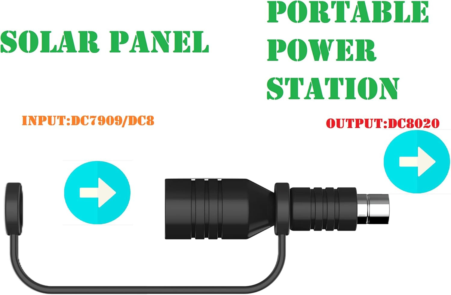 Dc8Mmconnector DC7909 to DC8020 Adapter for Solar Panel RV Portable Power Statio
