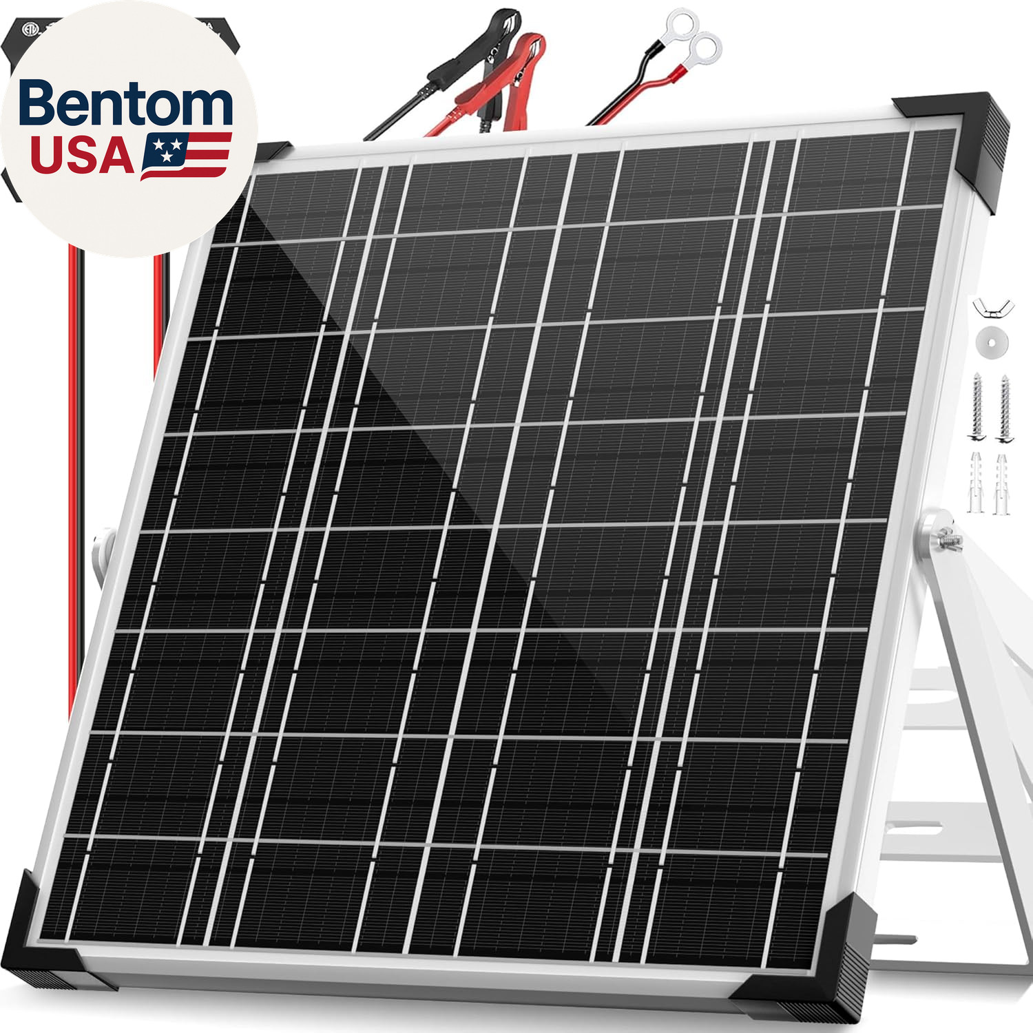 12V Solar Battery Charger – 20W Waterproof Solar Panel Kit with Smart MPPT Contr