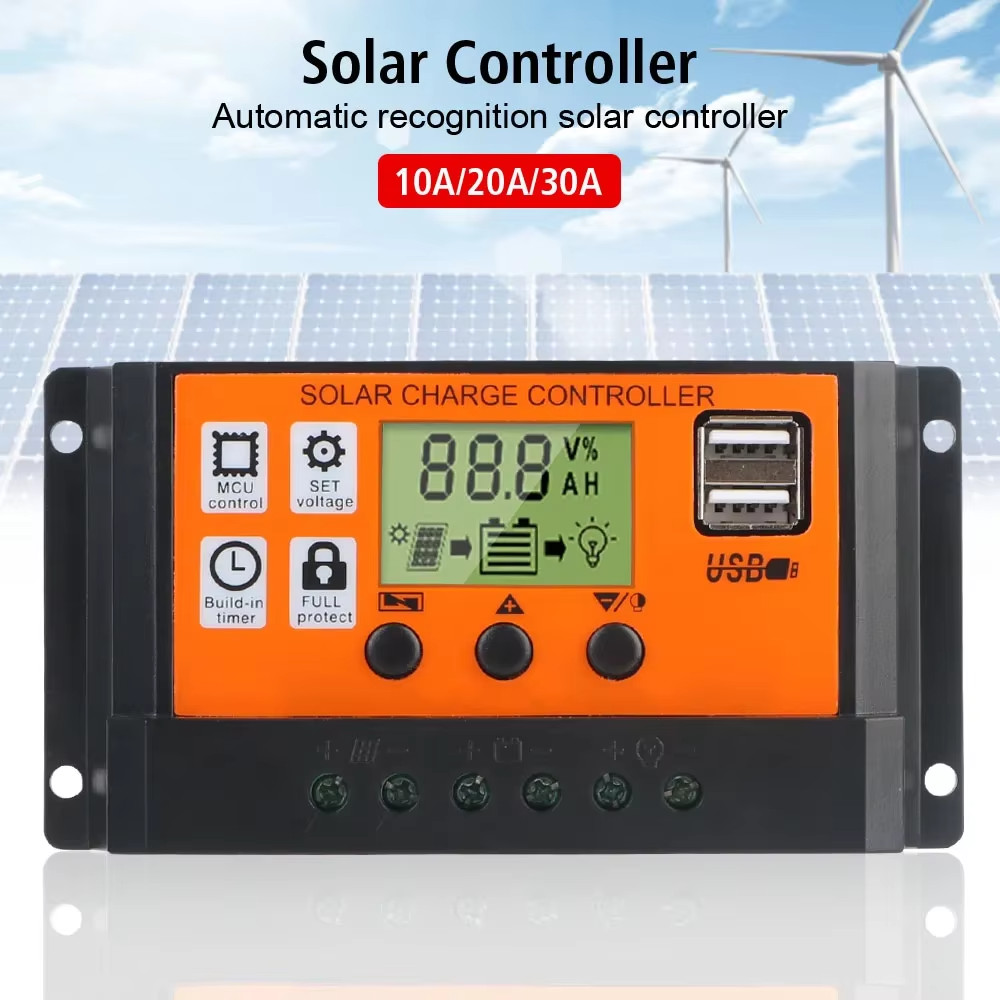 30-100A MPPT Solar Panel Regulator Charge Controller 12V/24V Auto Focus Tracking