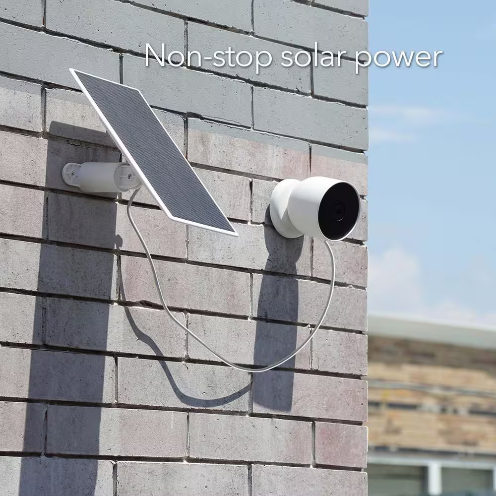Solar Panel for Google Nest Cam Outdoor or Indoor, Battery – 2.5-Watt Solar Powe