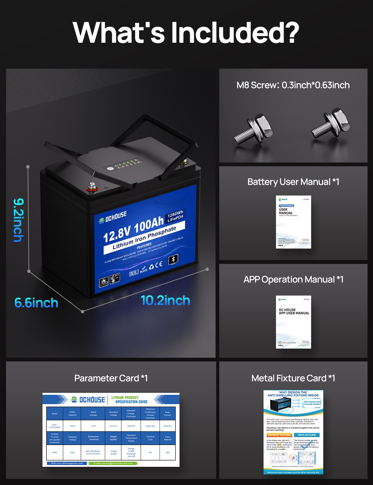 12V 100Ah LiFePO4 Lithium Battery BMS Deep Cycle for RV Marine Solar Off-grid