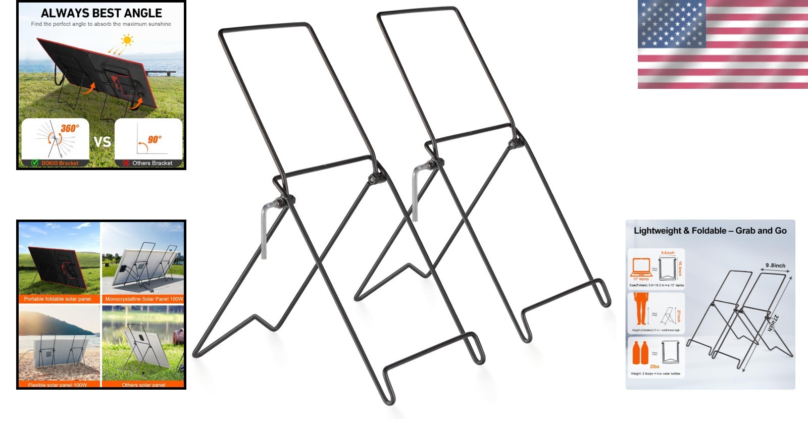 Stainless Steel Adjustable Tilt Stand for Solar Panels