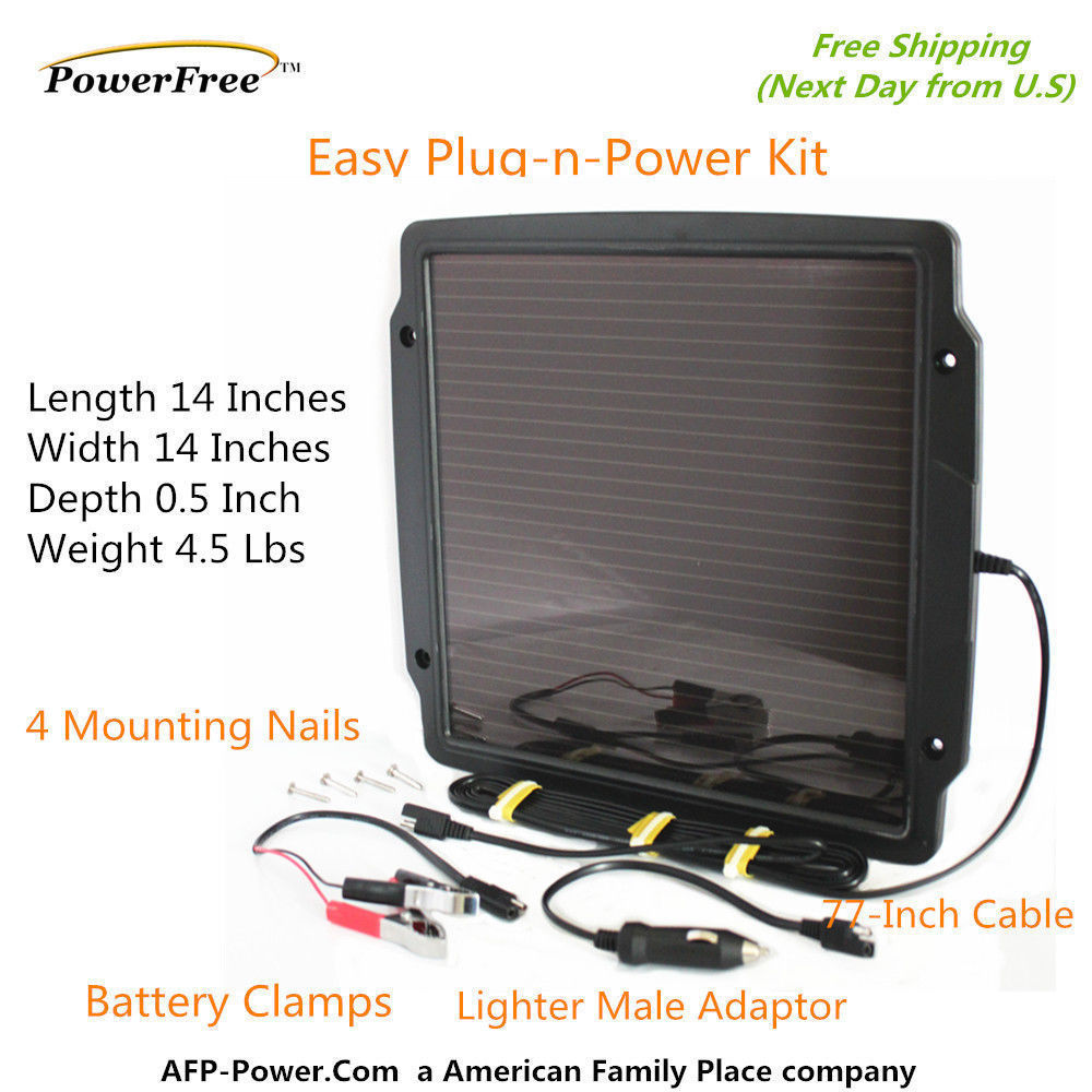 4.8w Solar Trickle Charger Pickup Van Boat Marine Auto 12V Battery Maintainer