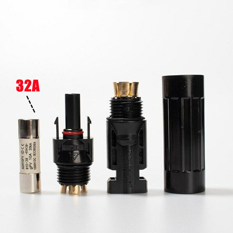 32A Quick Release Fuse Holder In-line Solar Panel Cable PV Connector 1000V DC