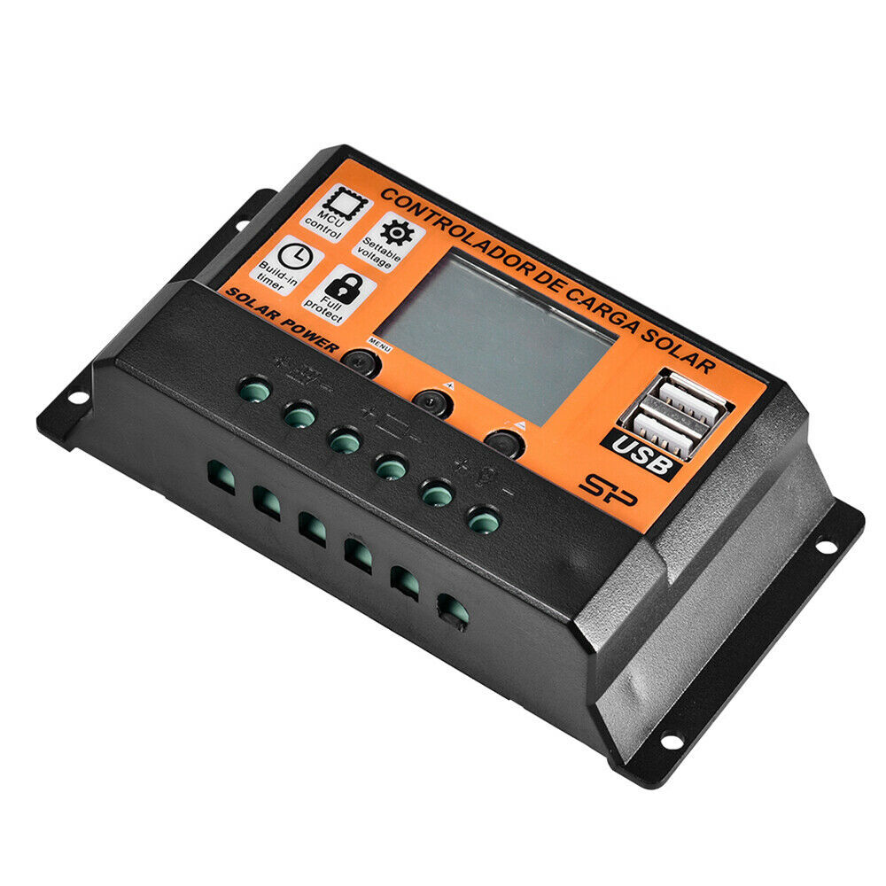 Solar Charge Controller 12V 24V 10A 20A 30A Dual USB Panel Battery Regulator Kit