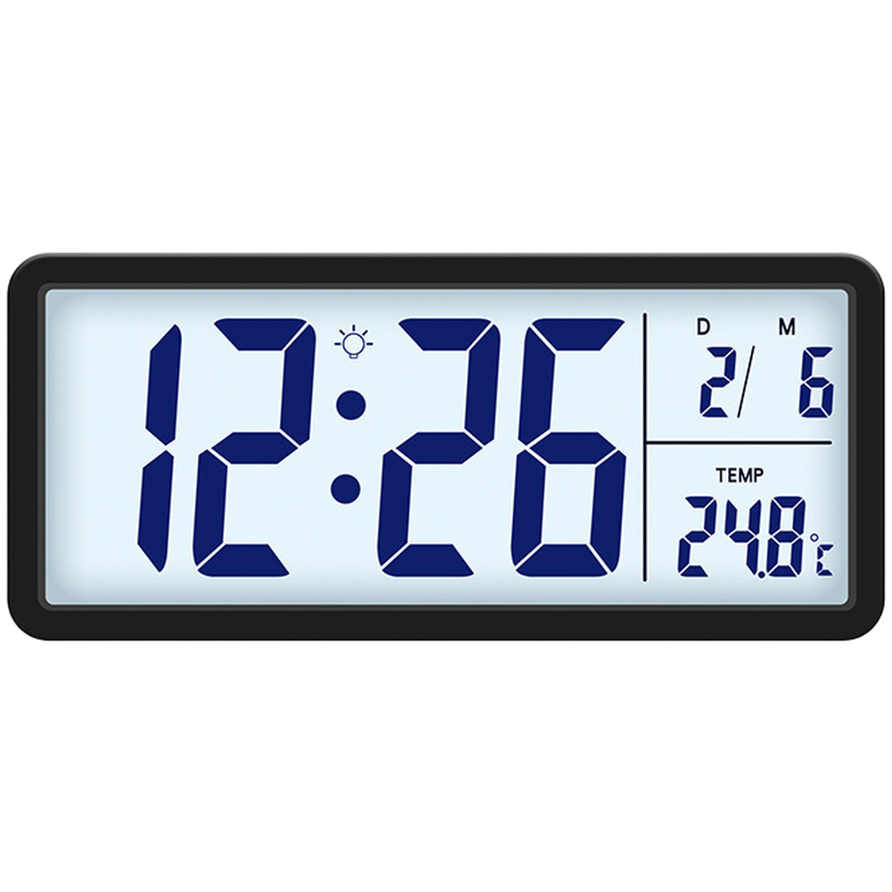 Indoor Climate Digital Wall Clock LCD Nordic Style Temperature Humidity Display