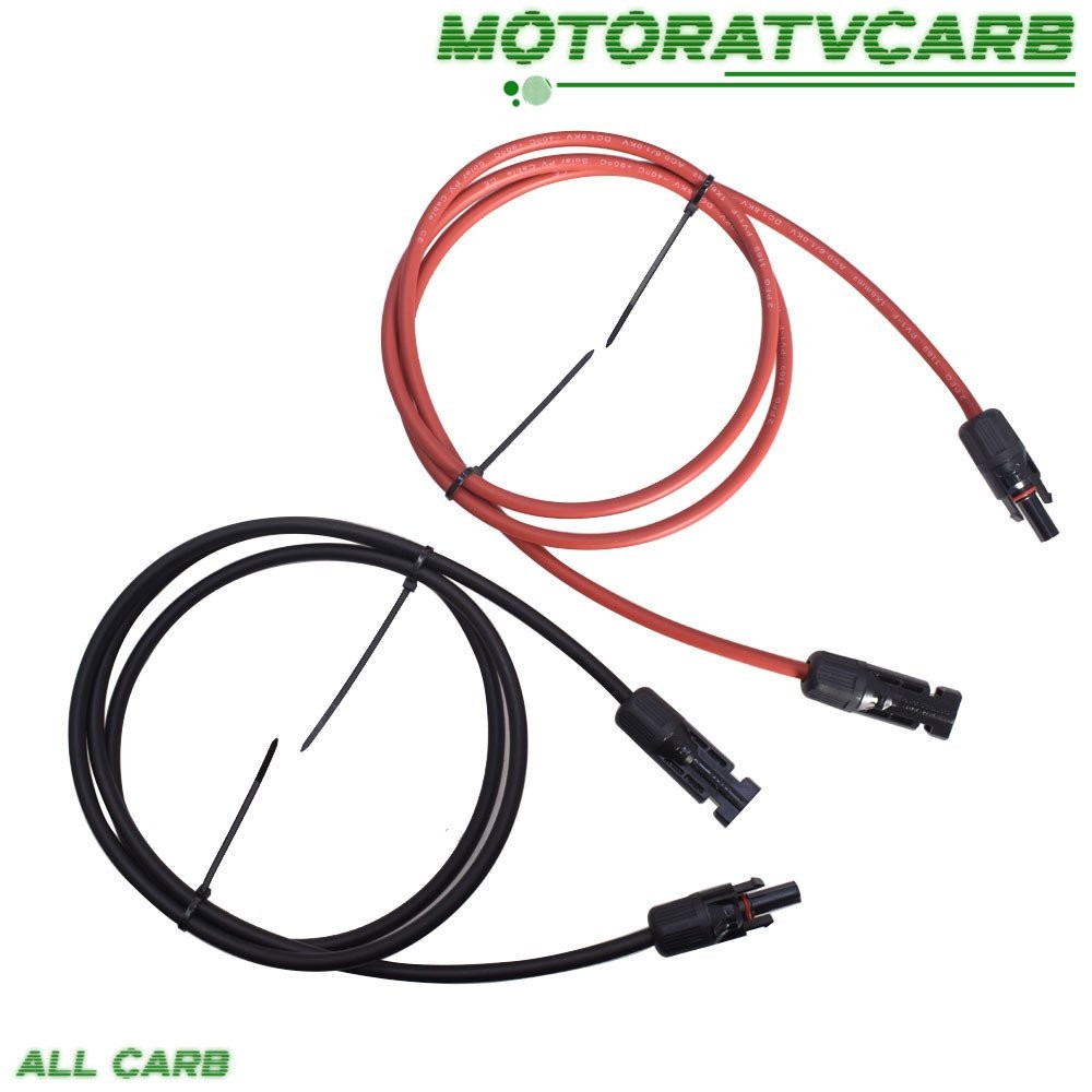 ALL-CARB 1 Pair Black + Red Solar Panel Extension Cable Wire Connector 12/10 AWG