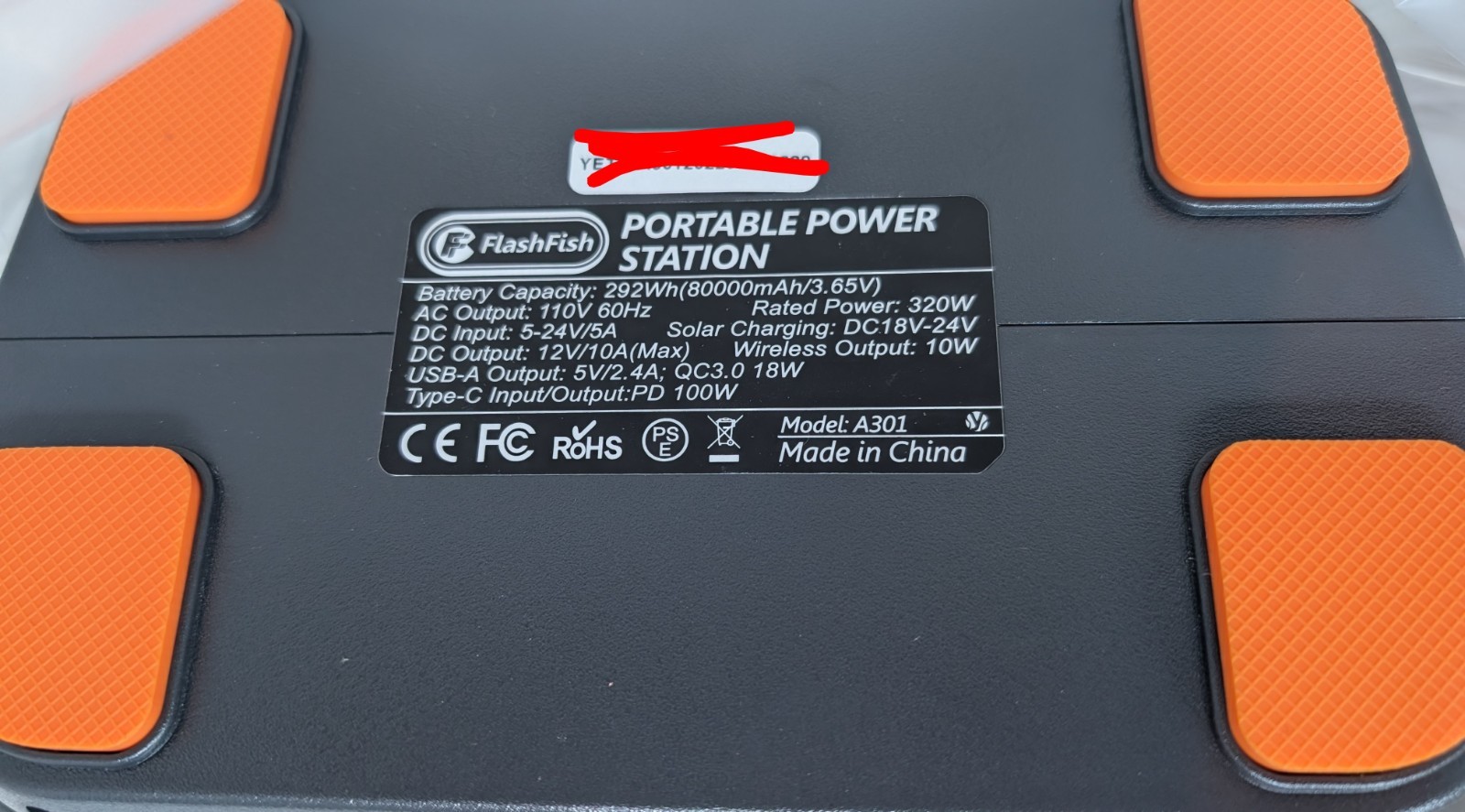 FLASHFISH 320W Portable Power Station, 292Wh 80000mAh Solar Generator with AC/DC