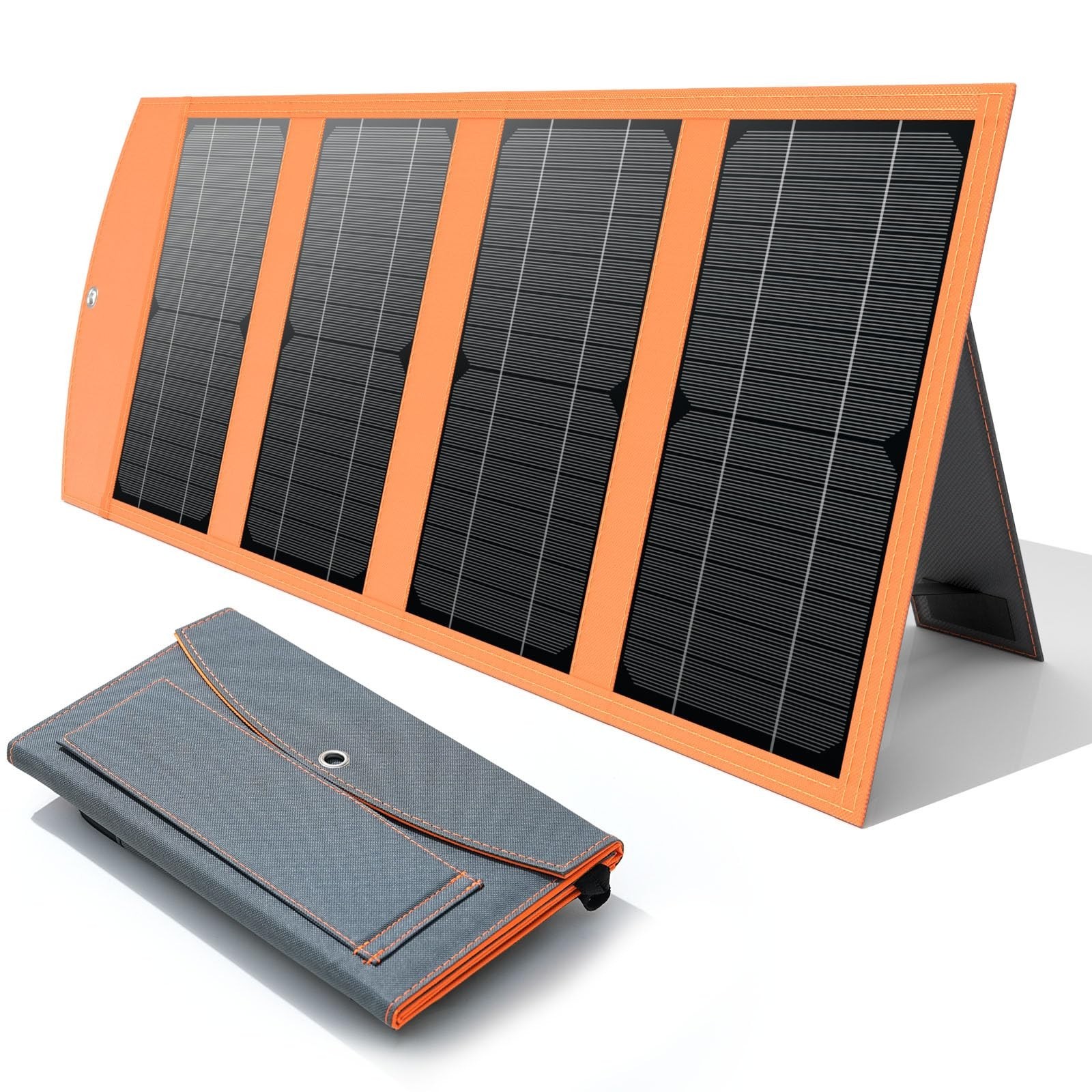 30W Portable Solar Charger, USB & Type-C Outputs, Fast Charge 2 Devices, IP67 Wa