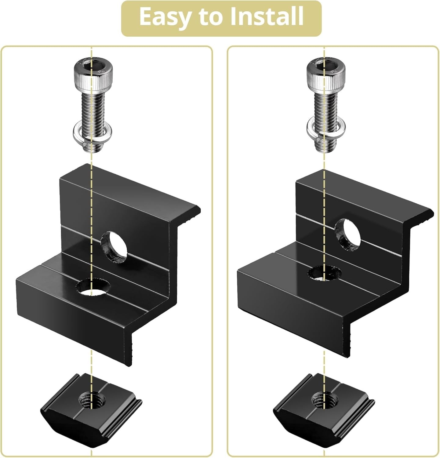 Versatile Aluminum Solar Panel Bracket Kit – 10pcs for 30mm/35mm Installations