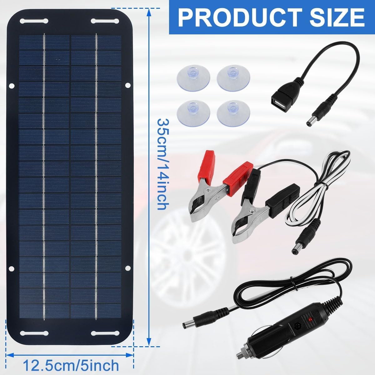 30W Solar Panel 12V Trickle Charger Battery Kit Maintainer Boat Car RV US