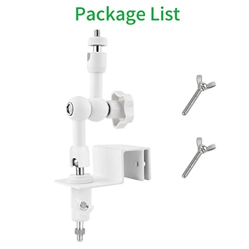 2-in-1 Weatherproof Gutter Mount for Solar Panel & Arlo Security Cameras – White