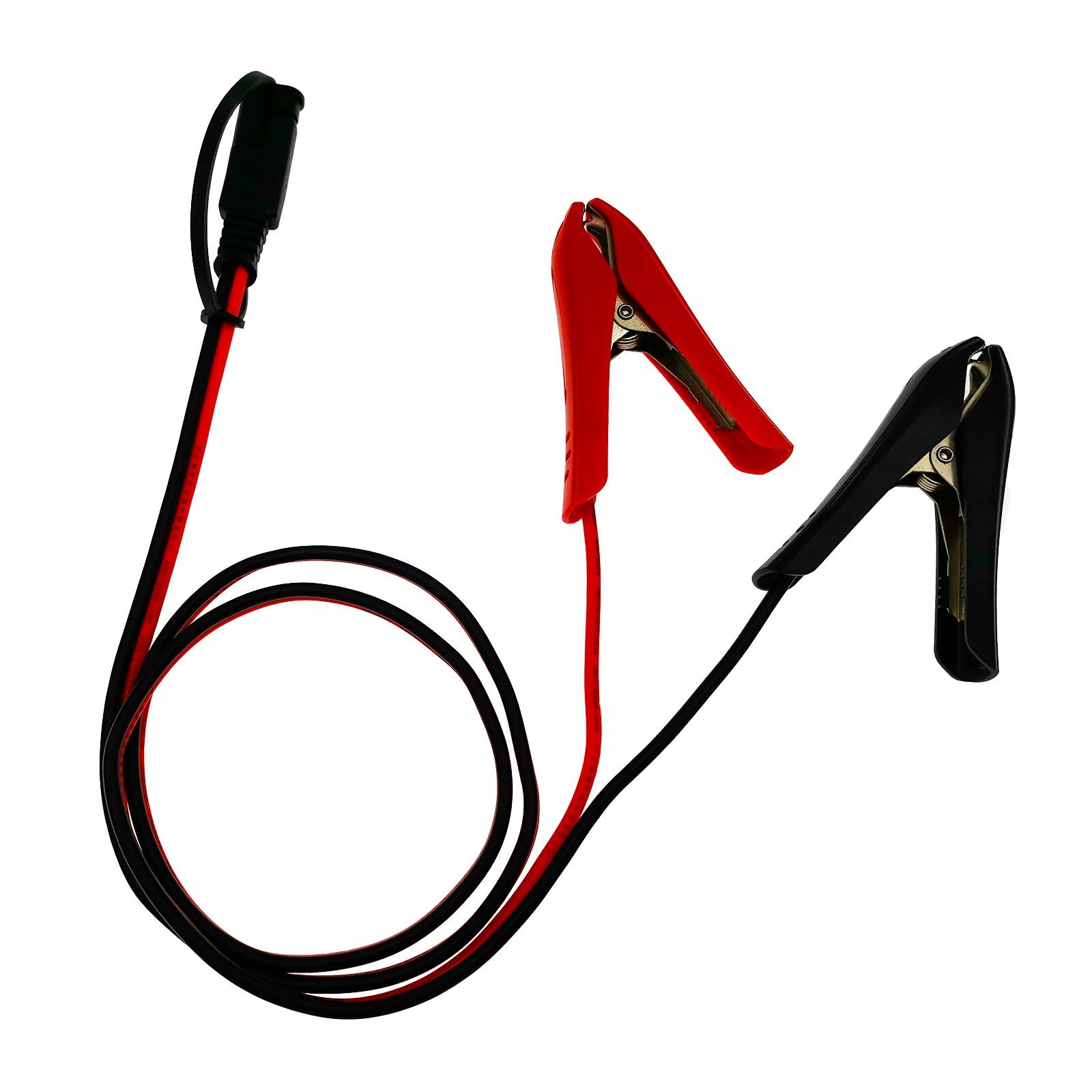 [Updated Version] 3.2FT Battery Clip-on Crocodile Clamps to SAE Connector, 14AWG