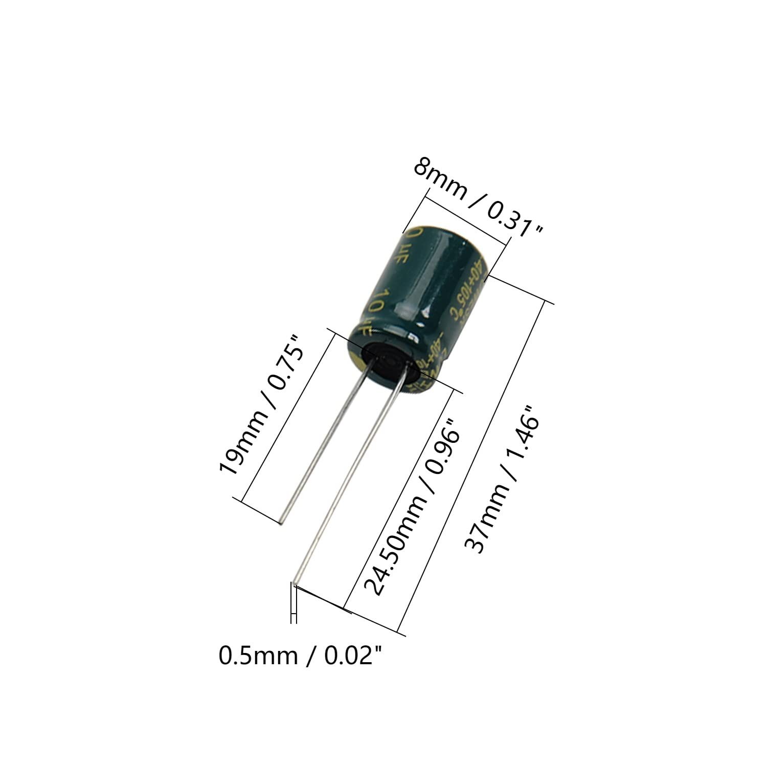 Fielect 50Pcs Aluminum Radial Electrolytic Capacitor 10uF 400V Low ESR Green …