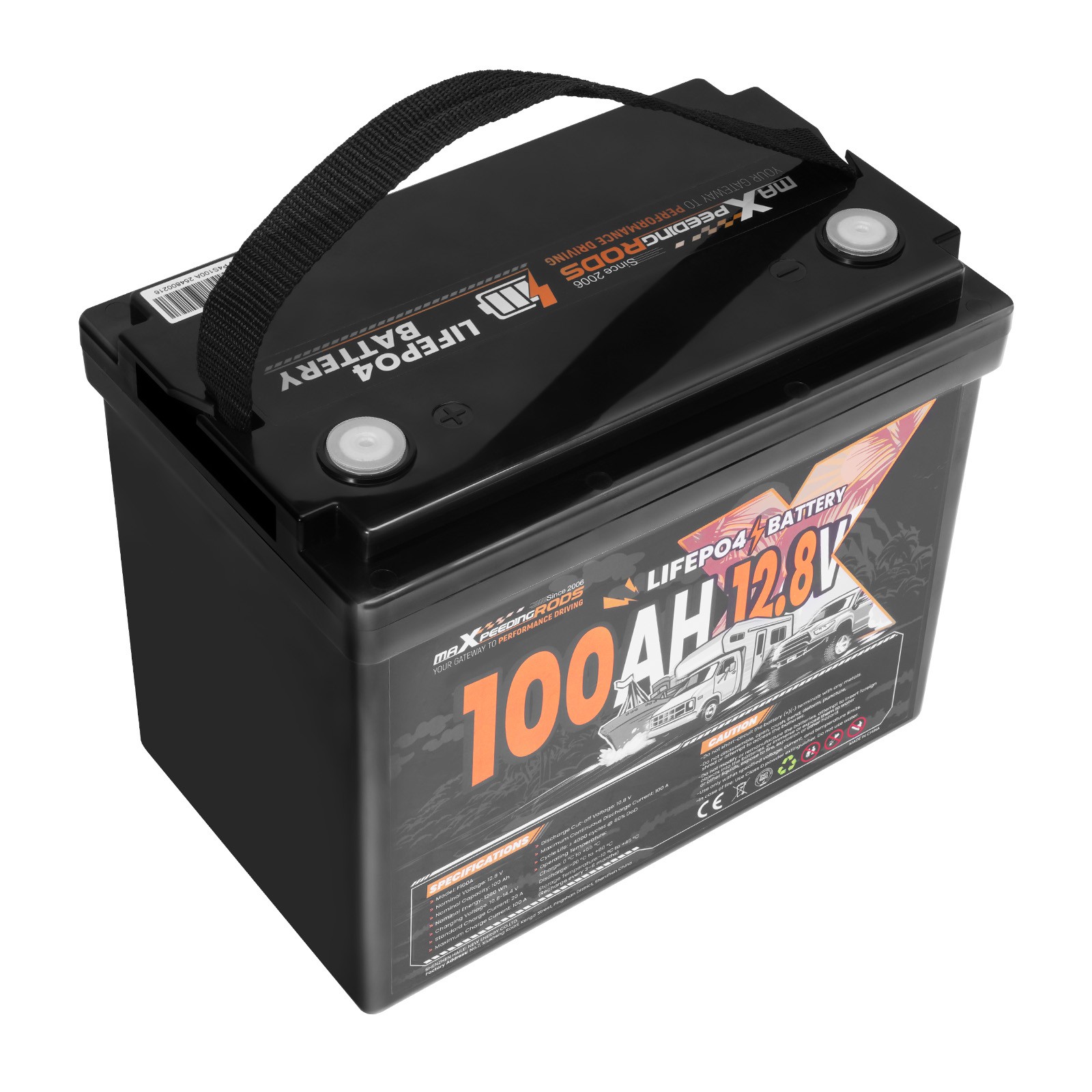 12V 100Ah Deep Cycle Lithium Battery for Boat RV Low Temperature Protection