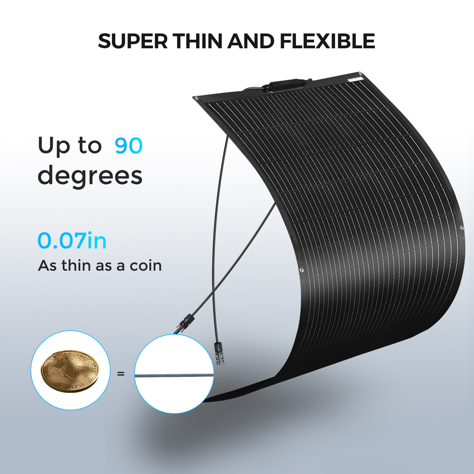 120W 12V Flexible Solar Panel Home Battery Bendable Charging for RV Boat Camp